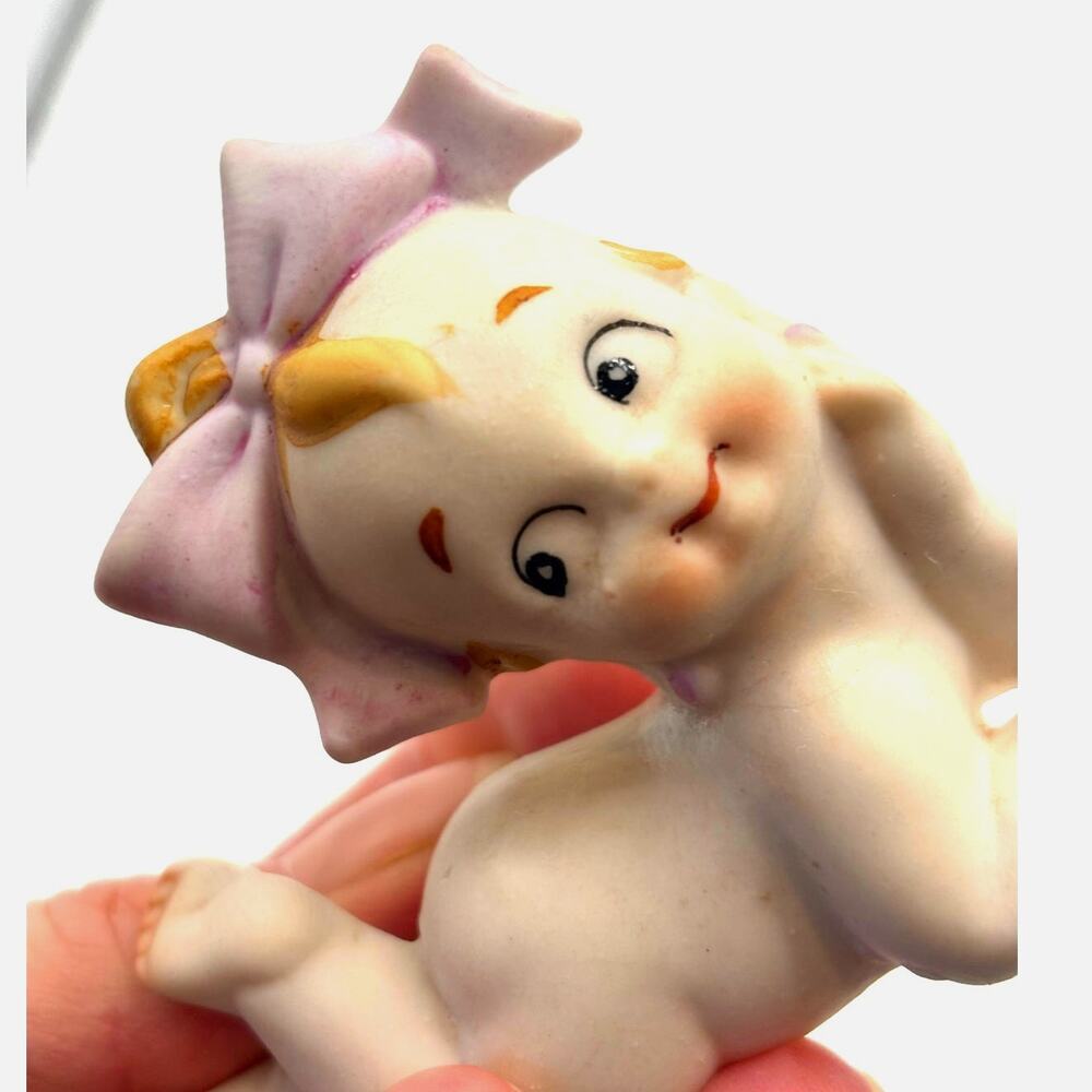 Vintage 1950's Lot of 4 Lefton Kewpie Baby Style Bisque Porcelain figurines - Picture 9 of 9